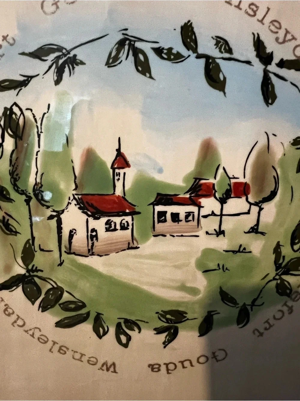 World Market HandPainted Ceramic 12x12 Cheese Platter Dishwasher, Microwave Safe